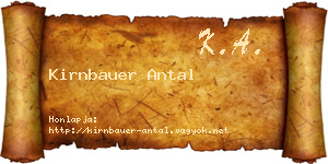 Kirnbauer Antal névjegykártya